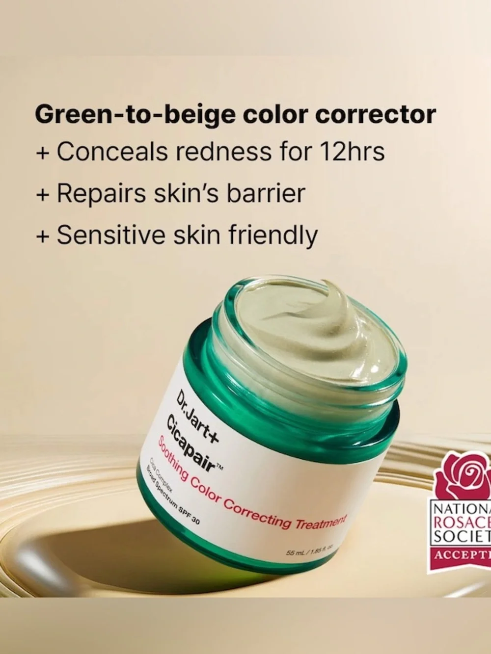 Dr. Jart+ Cicapair Soothing Color Correcting Treatment F/S NEW in SEALED BOX!